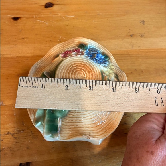 Vintage Royal Copley Straw Hat Wall Pocket - Picture 8 of 9